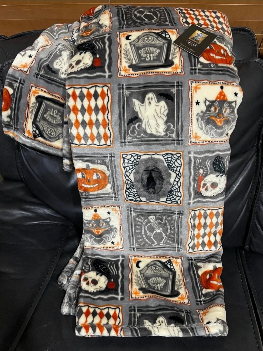 Halloween Cynthia Rowley Curious New York Retro Frights Throw - Halloween Throw